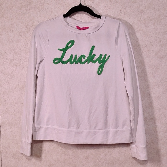 NWOT Lilly Pulitzer Rami Soft Sweatshirt Lucky 3D Graphic Size XSmall - Picture 1 of 5